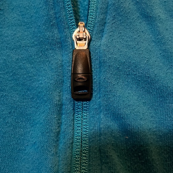 Turquoise Oakley Womens zip up hooded jacket with sleeve print size medium - Picture 7 of 14